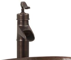 The simple design of this faucet produces a firm design that is easy to handle in many situations. Stafford Vessel Faucet Weathered Copper Rustic Bathroom Sink Faucets By Ambella Home Collection Inc Houzz
