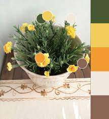 Color Verde Amarillo Naranja Marfil Y Marron Paletas De Color Marron Paleta De Color Color Verde