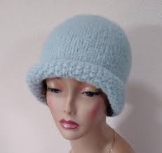 Felted Baby Alpaca Rolled Brim Bowler Hat/beanie in Pale Blue