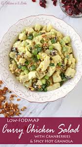 Oriental chicken salad is a tasty twist on ordinary chicken salad chinese chicken salad recipe. Low Fodmap Curry Chicken Salad With Cranberries And Spicy Hot Granola Delicious As It Looks