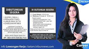 ,oya pak apa ada kerjaan dibatam khususnya utk operator alat berat crawler crane. Info Loker Tribun Batam