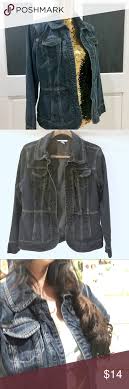 Dress Barn Denim Jacket Hook And Loop Closures Denim Jacket Dress Barn Dresses Denim