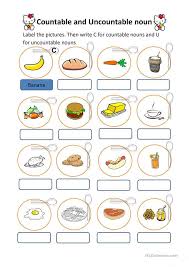Countable And Uncountable Nouns Uncountable Nouns Nouns Worksheet Nouns
