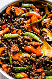 Ground Beef Stir Fry With Garlic Ginger Sauce Recipe Healthy Beef Recipes Healthy Ground Beef Ground Beef Stir Fry