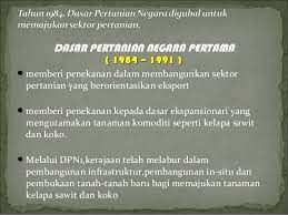 Mahathir bin mohamad pada bulan mac 1983. Dasar Pertanian Negara