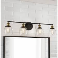 Home Decorators Collection Evelyn 4 Light Artisan Bronze Vanity Light Hb2628 313 The Home Depot Black Bathroom Light Fixtures Black Bathroom Light Vanity Lighting