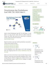 Maybe you would like to learn more about one of these? Download Soal Ukk Tkj 2020 Paket 2