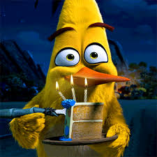 Chuck Angry Birds Eating Cake Funny Happy Birthday Images Happy Birthday Chuck Happy Birthday Gif Images