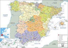 Spain map and satellite image. Spain Map Political Worldometer
