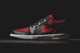 Air Jordan 1 Low Black Gym Red Sneakers Men Fashion Air Jordans Jordan 1 Low Bred