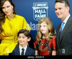 Jeff Gordon with his son Leo and daughter Ella prior to the 57th Daytona  500 at Daytona International Speedway