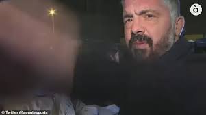 Valencia boss Gennaro Gattuso lashes out and PUSHES a camera out of his  face while talking to fans| All Football