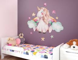 Kinderzimmer Wandtattoo Einhorn Mit Regenbogen Madchen Deko Madchenzimmer Aufkleber Marchenwald Sticker Zauberwald Kinder Zimmer Kinderzimmer Zimmer