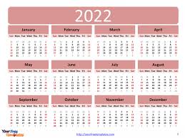 Download or print free 2022 calendar printable one page template. Printable Calendar 2022 Template Free Powerpoint Template