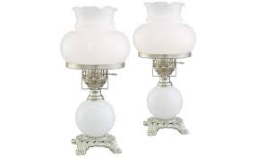Like oil lamps, they are useful for lighting without electricity, such as in regions without. Billy Traditional Vintage Hurricane Small Accent Table Lamps 16 High Set Of 2 Brushed Nickel White Milk Glass Shade Decor For Bedroom House Bedside Nightstand Home Office Regency Hill Amazon Com