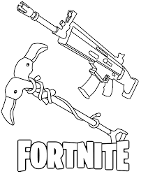 Fortnite, kids birthday parties 22 free fortnite party printables. Printable Fortnite Weapons Coloring Page For Gamers Topcoloringpages Net
