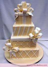 Stack Of Presents Wedding Cake Wedding Cakes Christmas Wedding Cakes Pink Cake Box Gift Cake
