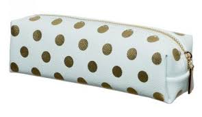Whsmith Pastel Blue Gold Spot Pencil Case Cute Pencil Case Pastel Blue Pencil