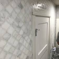 Carrera White Arabesque Baroque Marble Mosaic Tile Natural Stone Backsplash Smpl Arabesque Tile Bathroom Shower Tile Cottage Style Bathrooms