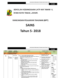 Savesave rpt dst dlp tahun 3 2018 for later. Rpt Sains Tahun 5 2018