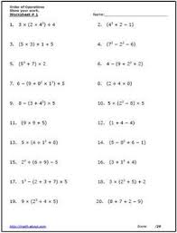 Practice The Order Of Operations With These Free Math Worksheets Algebra Worksheets Free Algebra Free Math Worksheets
