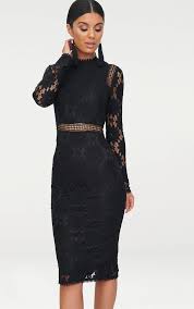 Prettylittlething Black Long Sleeve Lace Bodycon Dress Size Uk 10 Dh181 Tt 20 Fashion Clot Lace Bodycon Dress Long Sleeve Lace Bodycon Long Sleeve Lace Dress
