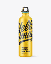 Download Matte Aluminum Sport Water Bottle With Ring For Carabiner Mockup In Bottle Mockups On Yellow Images Object Mockups PSD Mockup Templates