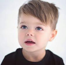 Nice Haircuts For Men Blonde Hair Blue Eyes Black Shirt White Background In 2020 Boys Haircuts Toddler Boy Haircuts Toddler Haircuts