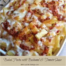 Monday Menu Baked Pasta With Bechamel Tomato Sauce Recipe Pasta Bake Food Cooking Recipes