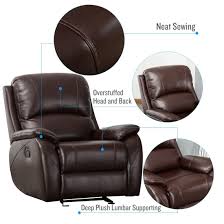 Canmov Rocker Recliner Chair Classic And Traditional Bonded Leather Single Manual Reclining Chair Leather Recliner Rocker Recliner Chair Manual Recliner Chair