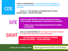 English Grammar Cite Site Sight