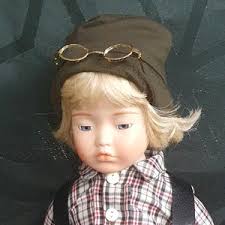 Vintage 1988 13 "Hochzeit Viktorianische Porzellanpuppe W Blaues Band