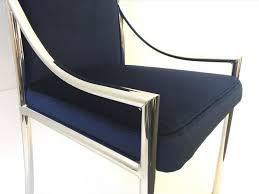 Dolonm modern dining chairs set of 2 upholstered button tufted dining chair with nailhead trim accent wingback velvet wooden chair for dining room kitchen bedroom,blue 5.0 out of 5 stars 9 $198.99 $ 198. Set Of Six Chrome And Royal Blue Velvet Dining Chair Attributed To Pierre Cardin For Sale At 1stdibs