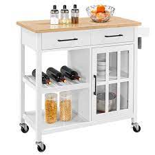 Maybe you would like to learn more about one of these? Alden Design Rolling Kitchen Island Cart With Bamboo Top White Walmart Com Walmart Com