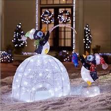 Home Accents Holiday Christmas 48 Inch Igloo With Fishing Penguin 175 Leds Christmas Yard Decorations Christmas Yard Penguin Christmas Decorations