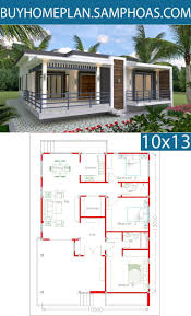 Sketchup Home Design Plan 10x13m With 3 Bedrooms Samphoas Com Bungalow House Design Home Design Plan House Design
