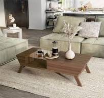 Furniture of America Table Basse Contemporaine en Bois avec Rangement, Noyer