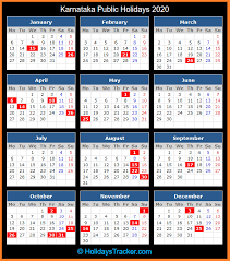 Karnataka India Public Holidays 2020 Holidays Tracker