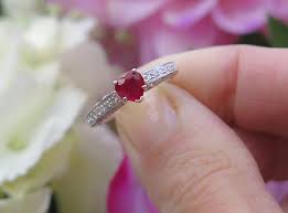 14k white gold ruby diamond cushion halo five 5 stone ring band round cut womens. Heart Shape Ruby Ring Gr 5521