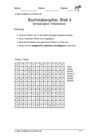 Descargue como pdf, txt o lea en línea desde. Buchstabengitter Ausdrucken Fur Grundschule Klasse 2 3 4
