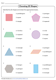 Allow your children to learn more about shapes with our selection of second grade geometry worksheets, perfect for building vocabulary and awareness of shapes and their properties! Identifying And Naming 2d Shapes Worksheets
