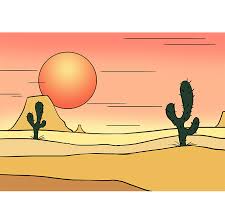 How To Draw A Desert Really Easy Drawing Tutorial Desert Drawing Drawing Tutorial Easy Easy Drawings