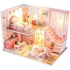 Dollhouse Miniatures Build Kit In 2020 Dollhouse Furniture Kits Doll House Plans Wooden Dollhouse