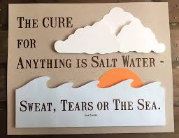 After you find the sectors in your home, then find a safe place for your salt water cure. Amazon Com The Cure For Anything Is Salt Water Sweat Tears Or The Sea Inspirational Quote 3d Paper Wall Art Print Handmade Handcrafted Wave Clouds Recycled Eco Handmade