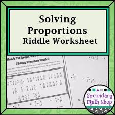 Maybe you would like to learn more about one of these? Solving Proportions Practice Riddle Worksheet By Secondary Math Shop