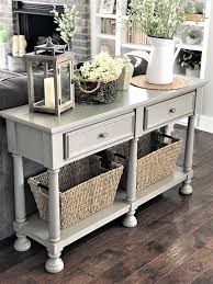 Chalk Painted Sofa Table Our Houzz Sofa Table Decor Table Decor Living Room Farmhouse Sofa Table