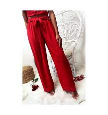 We did not find results for: Pantalon Palazzo Rouge Avec Ceinture Matiere Fluide Et Agreable 1826
