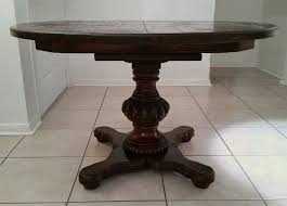 Antique Pedestal Table Solid Wood W Gears Pedestal Table Table Solid Wood