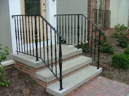 The first was prefabricated handrails sold at home depot. Double Sided Step Railing Finelli Ironworks Patio Railing Front Porch Steps Step Railing