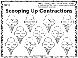 Super Cute Contractions Worksheet Literacy Literacy Skills Contraction Worksheet